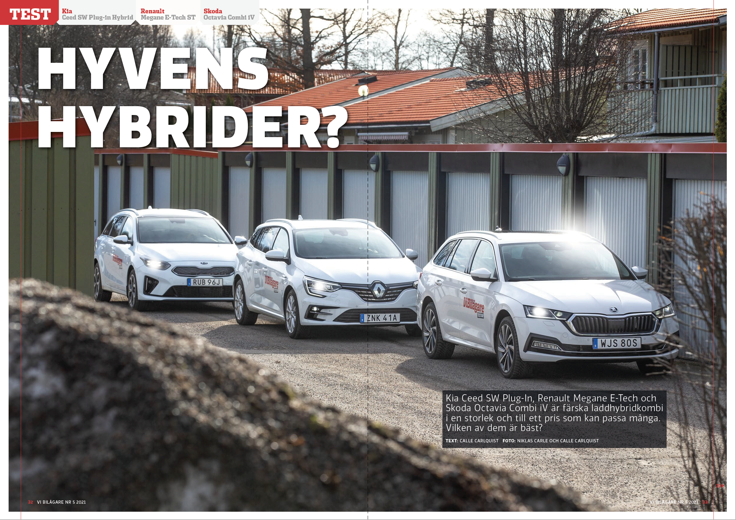 Vi Bilägare 2021/05 Biltest: Kia Ceed SW Plug-in Hybrid / Renault Megane E-Tech ST / Skoda Octavia Combi iV