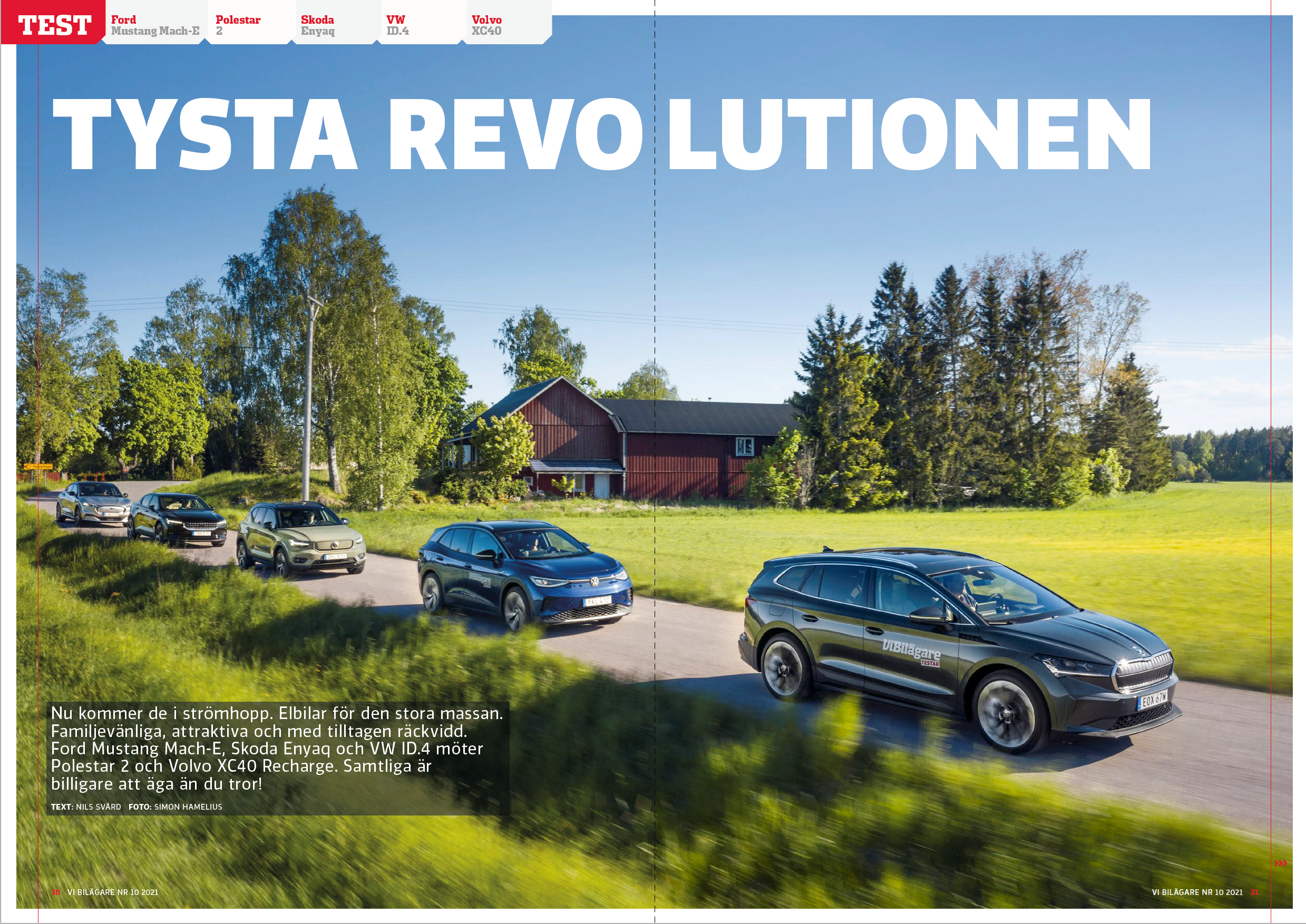 Vi Bilägare 2021/10 Biltest: Ford Mustang Mach-E / Polestar 2 / Skoda Enyaq / VW ID.4 / Volvo  XC40