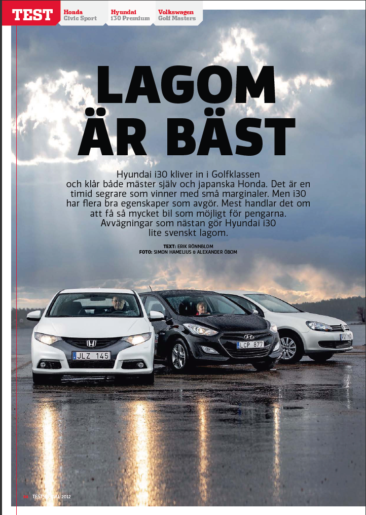 PDF 2012/07 Test: Honda Civic, Hyundai i30, Volkswagen Golf