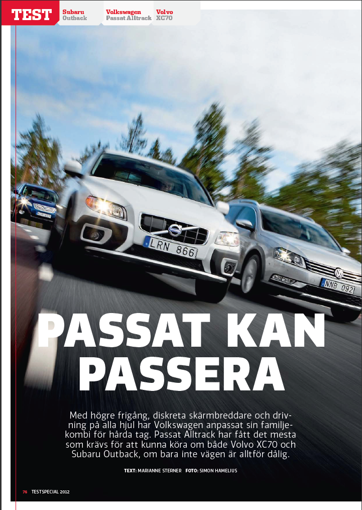 PDF 2012/08 Test: Subaru Outback, Volkswagen Passsat Alltrack, Volvo XC70