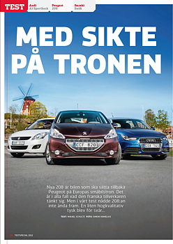 PDF 2012/09 Test: Audi A1 Sportback, Peugeot 208, Suzuki Swift