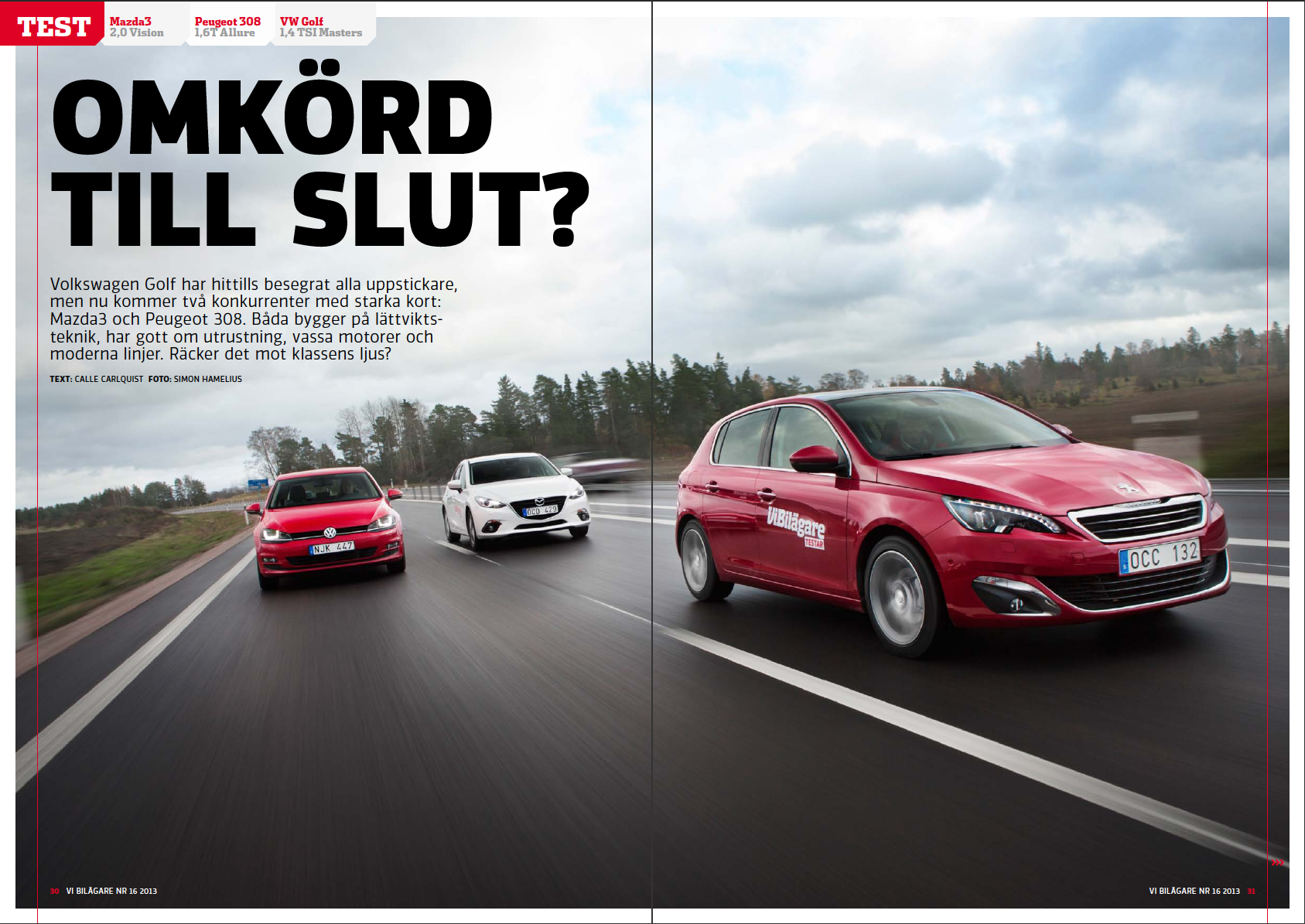 PDF 2013/16 Test: Mazda3, Peugeot 308, Volkswagen Golf