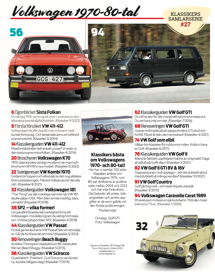 Volkswagen 1970-80-tal - Klassikers samlarserie #27 - 2