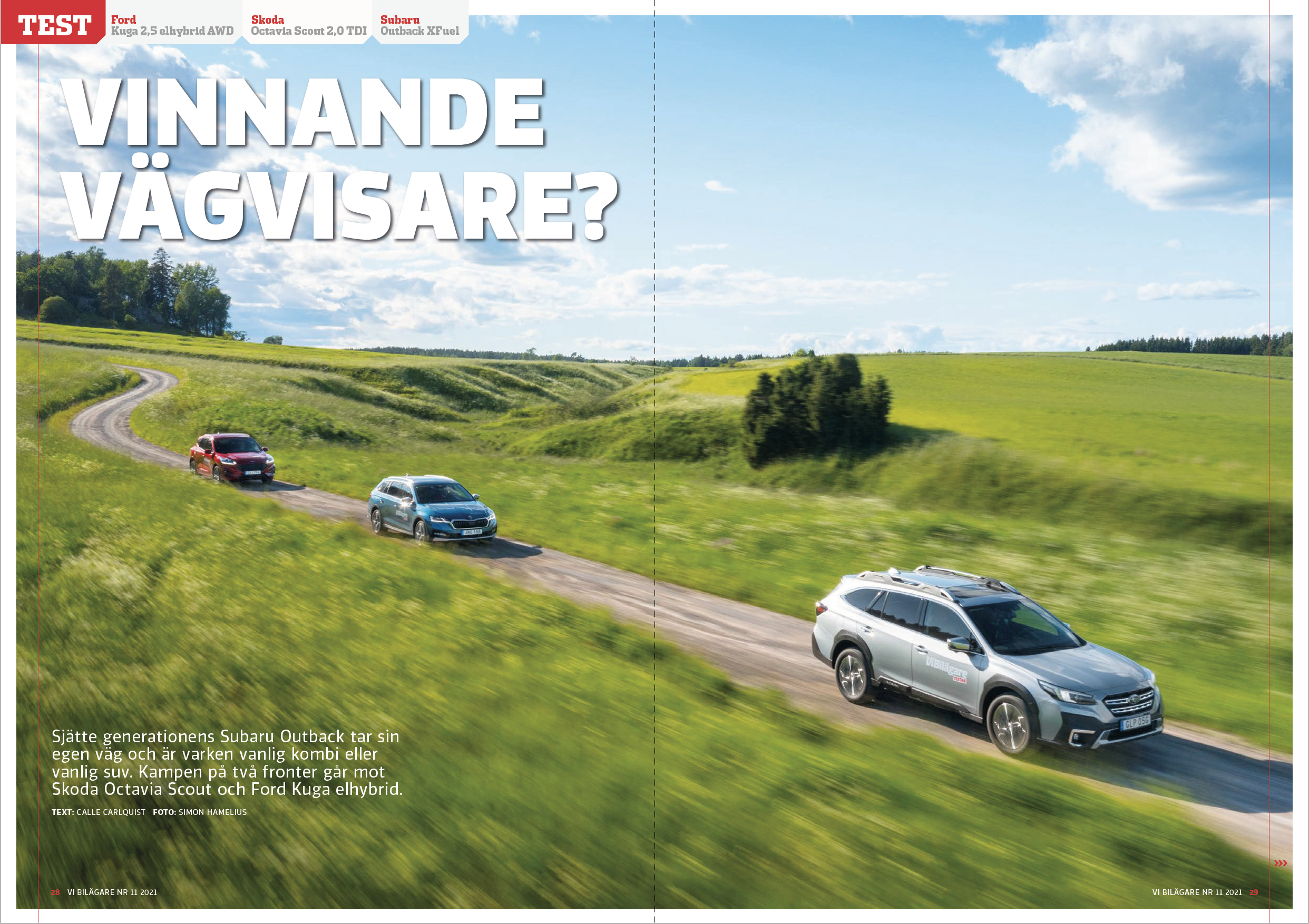 Vi Bilägare 2021/11 Biltest: FORD KUGA ELHYBRID  / SKODA OCTAVIA SCOUT / SUBARU OUTBACK