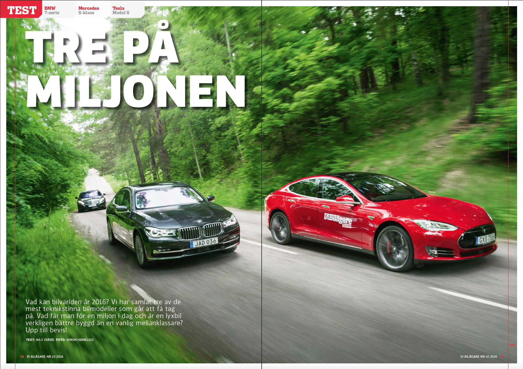 Vi Bilägare 2016/10 Biltest: BMW 7-serie, Mercedes S-klass, Tesla Model S