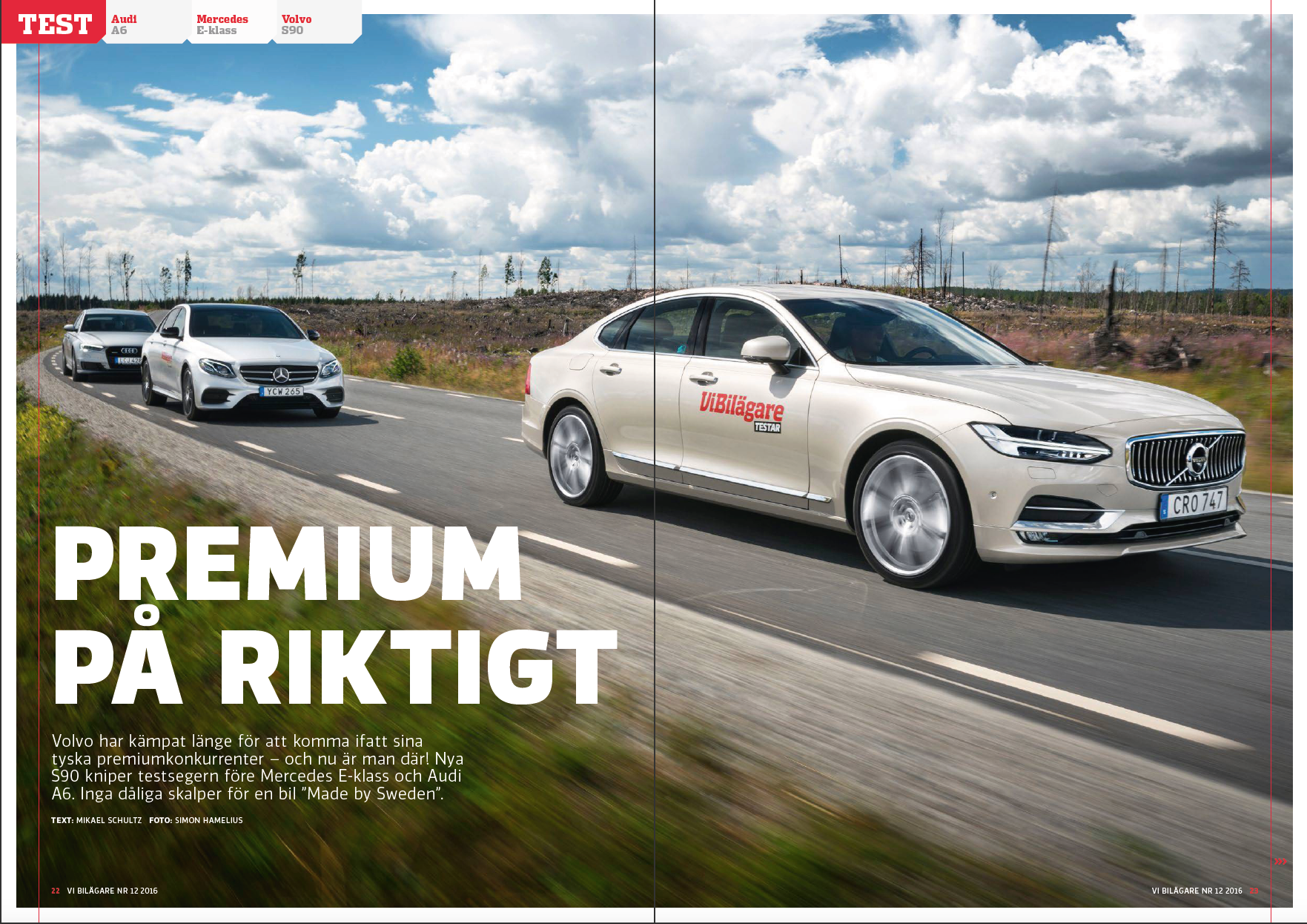 Vi Bilägare 2016/12 Biltest: Volvo S90, Audi A6, Mercedes E-klass