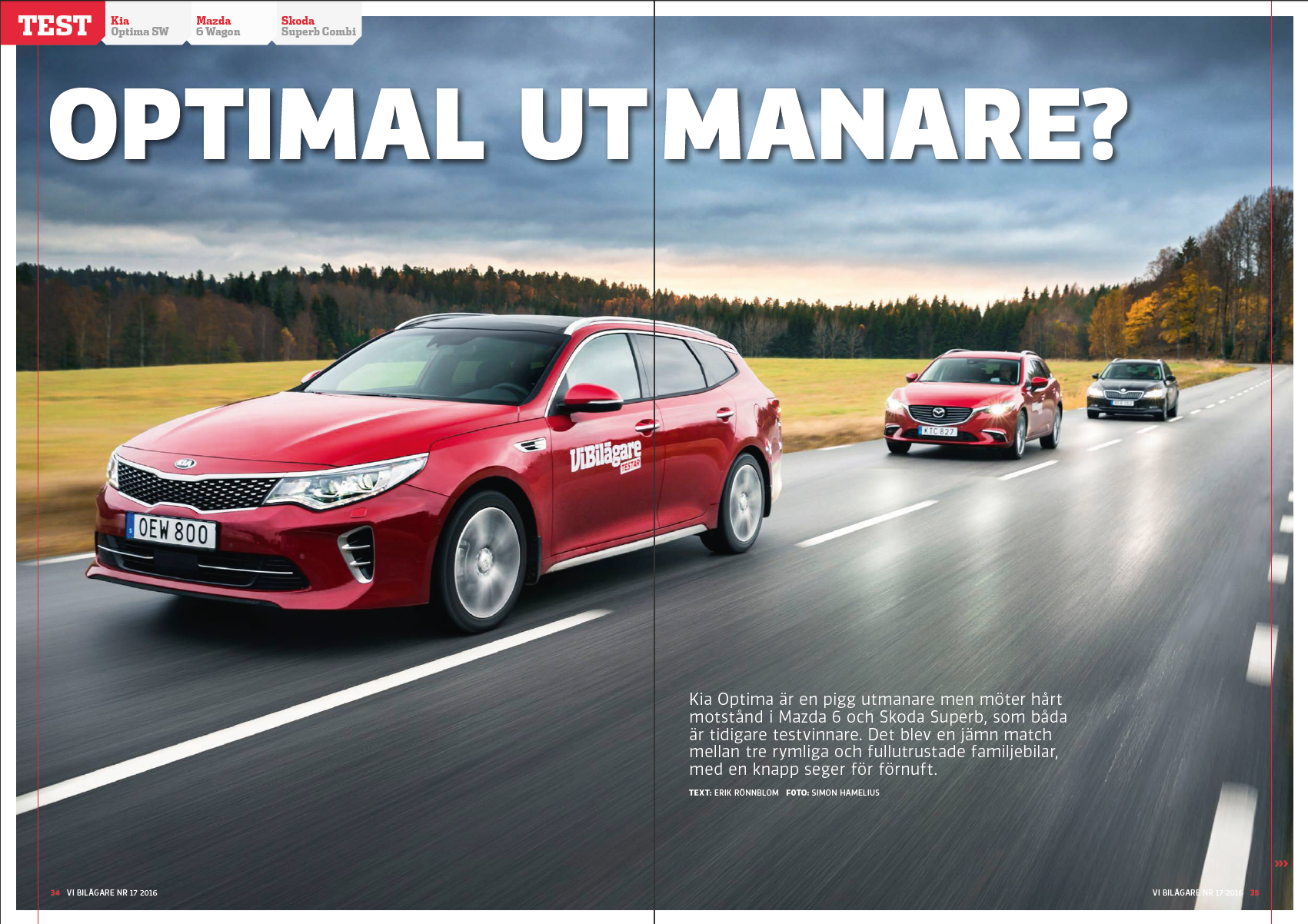 Vi Bilägare 2016/17 Biltest: Mazda 6 Wagon, Kia Optima Sportwago, Skoda Superb Combi