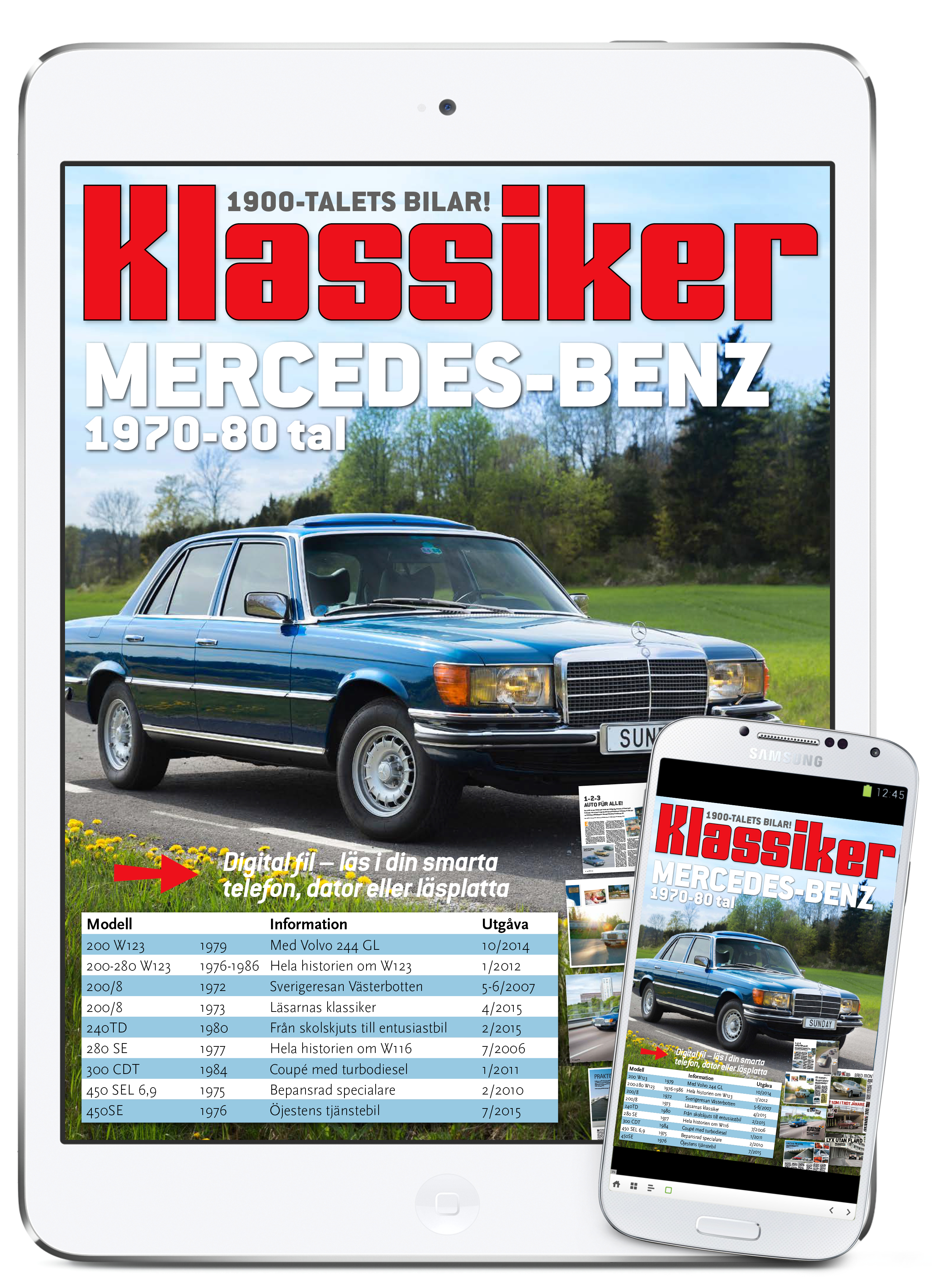 Digital läsning: Mercedes Benz 1970-80 tal Klassiker