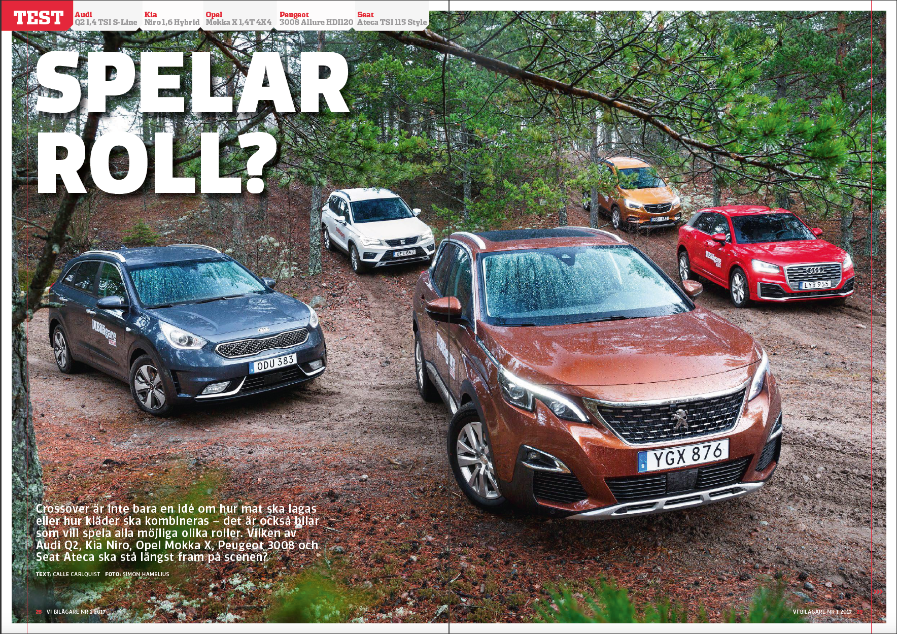 Vi Bilägare 2017/1 Biltest: Audi Q2, Kia Niro, Opel Mokka, Peugeot 3008, Seat Ateca