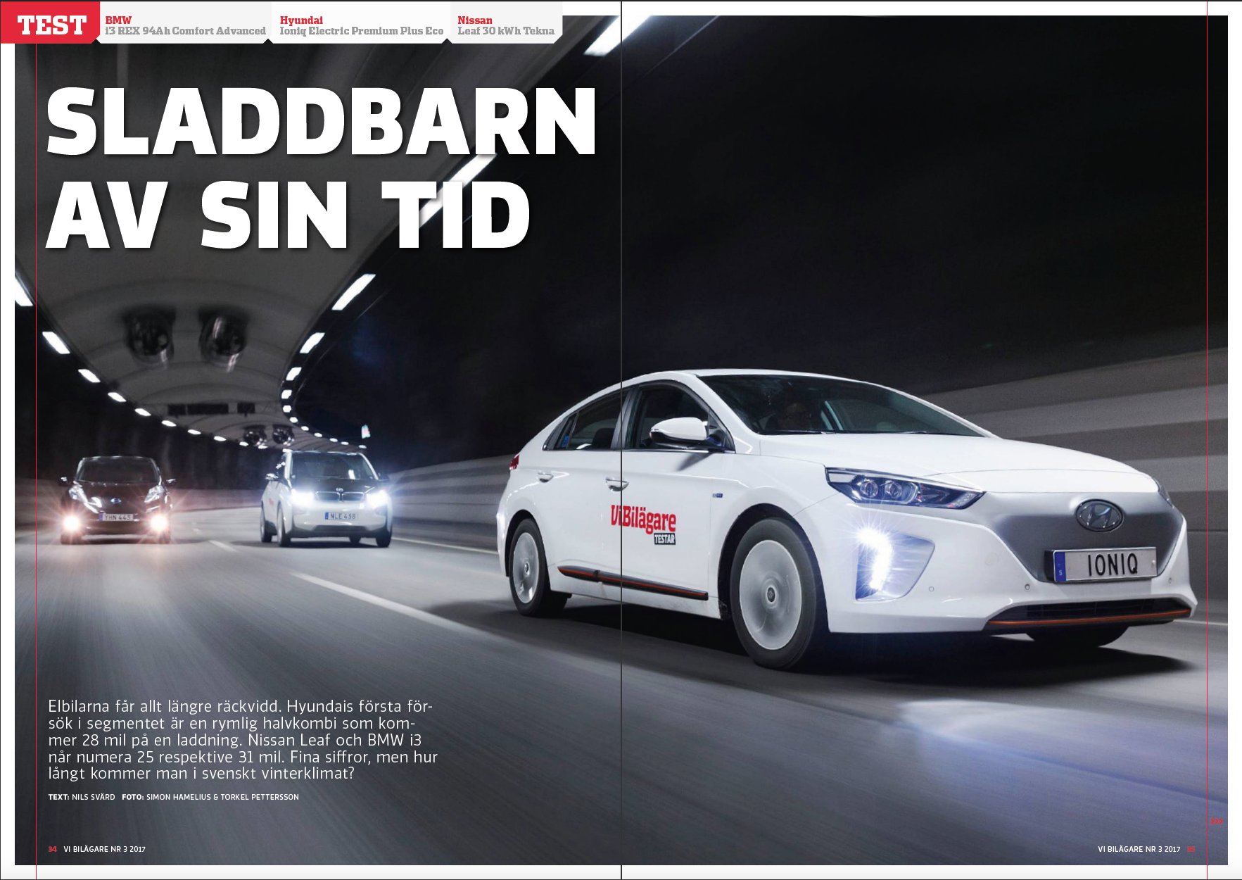 Vi Bilägare 2017/3 Biltest: BMW i3, Hyundai loniq Electric, Nissan Leaf