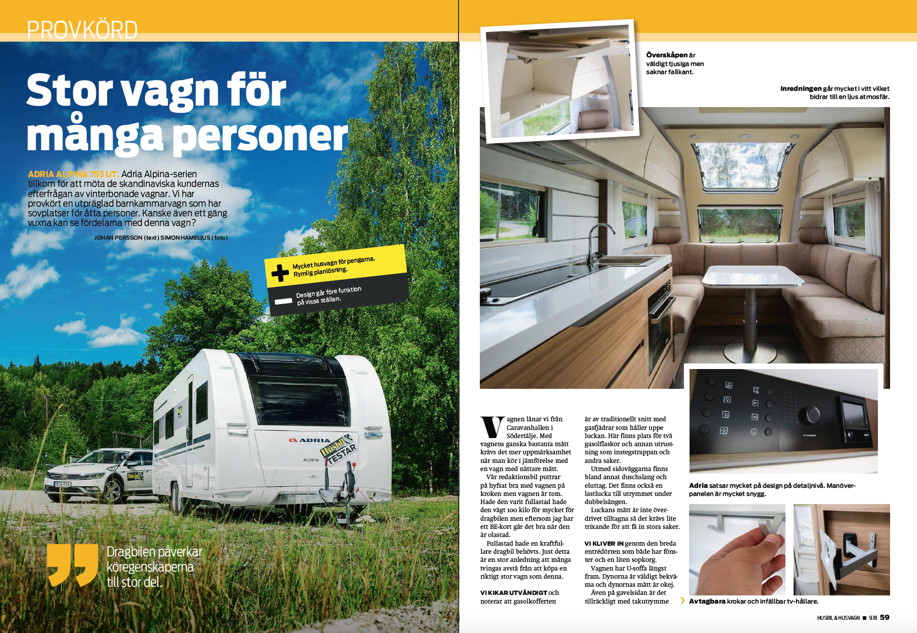 PROVKÖRT: Adria Alpina 753 UT - Husbil & Husvagn 09/2018