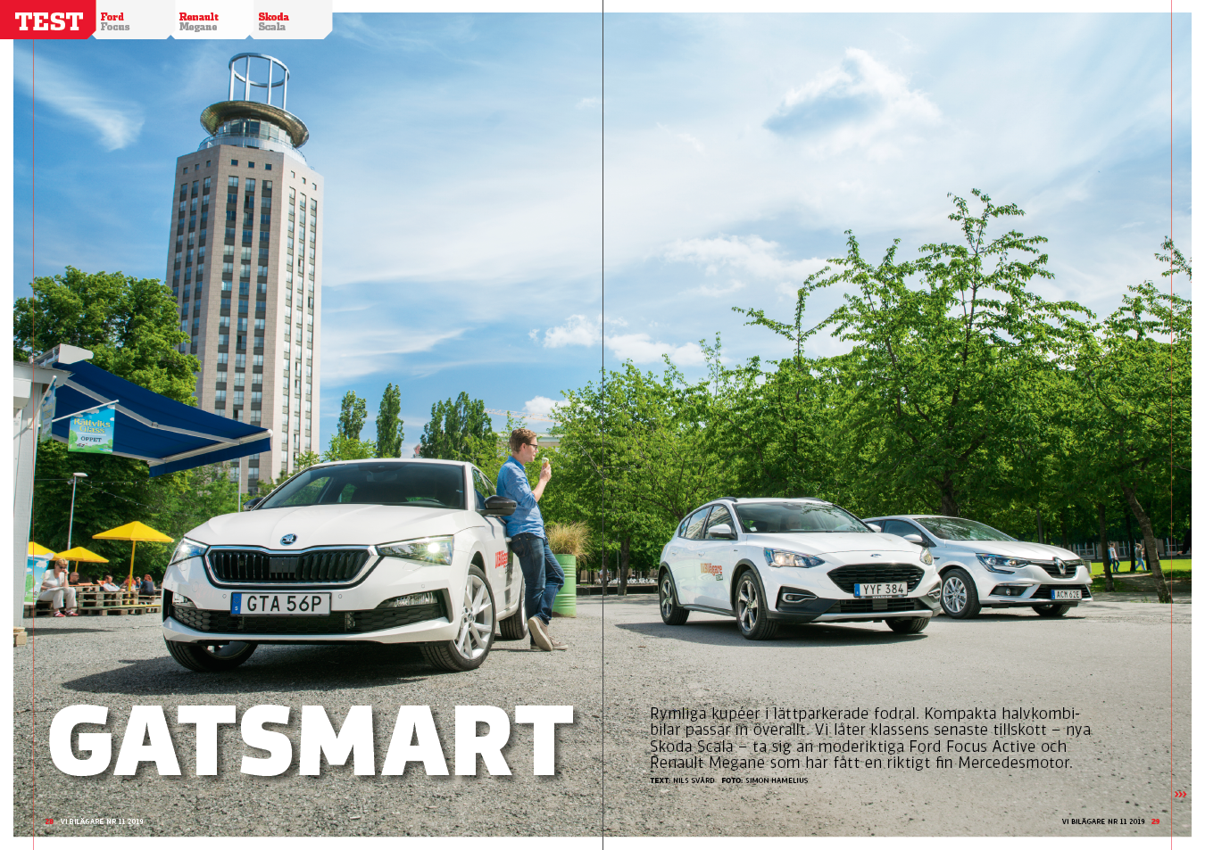 Vi Bilägare 2019/11 Biltest: Ford Focus, Renault Megane, Skoda Scala