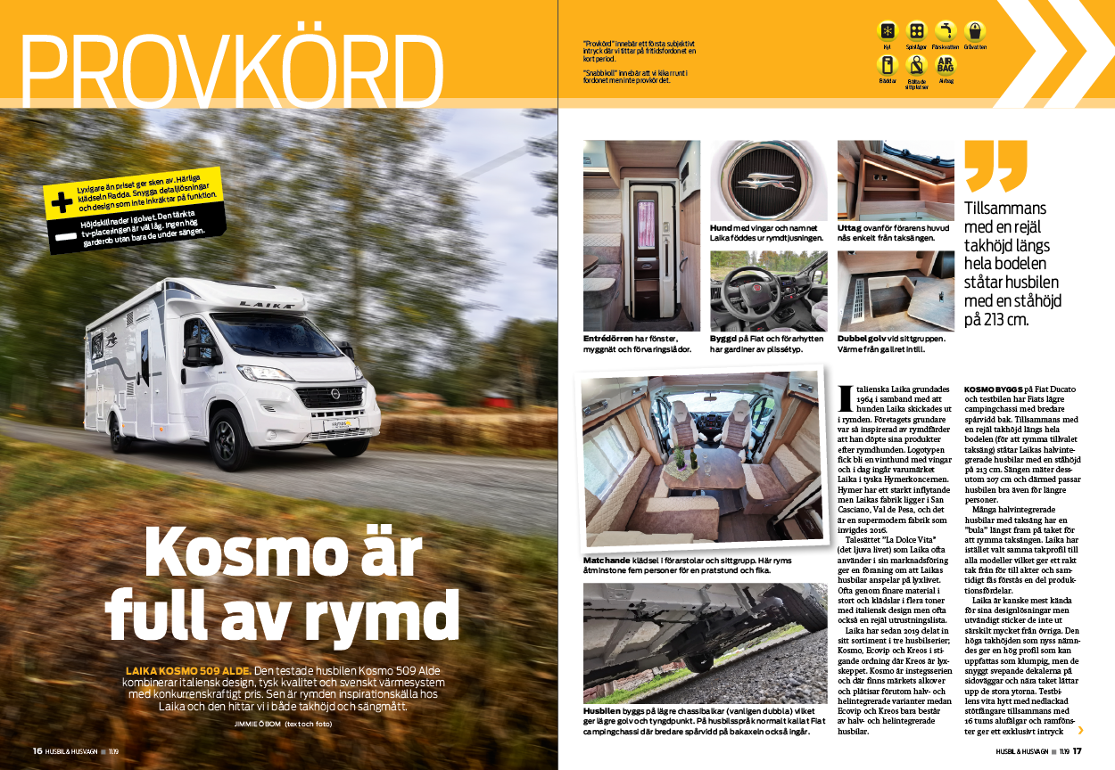 PROVKÖRT: Husbil & Husvagn LAIKA KOSMO 509 ALDE 11/2019
