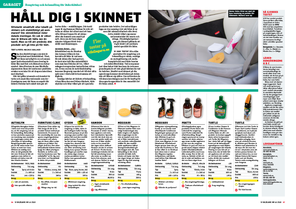 Vi Bilägare 2019/16 Garaget: Rengöringsmedel