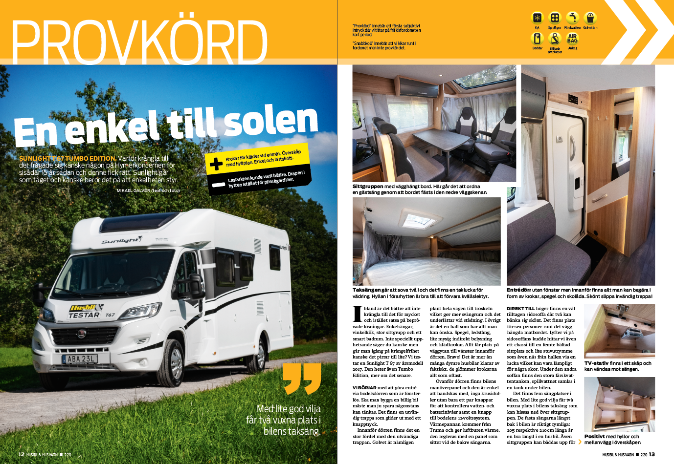 PROVKÖRT: Sunlight T 67 Tumbo Edition Husbil & Husvagn 2/2020