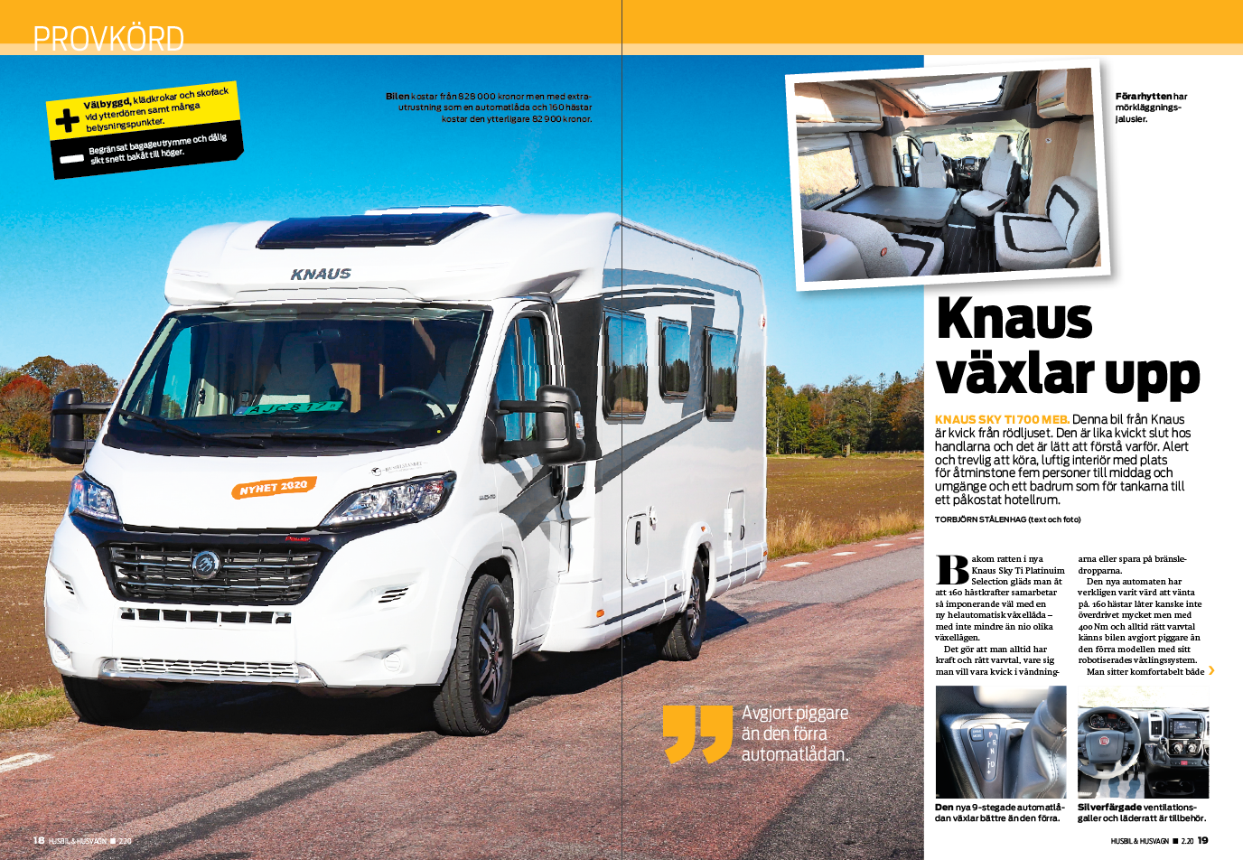 PROVKÖRT: Knaus Sky Ti 700 MEB Husbil & Husvagn 2/2020