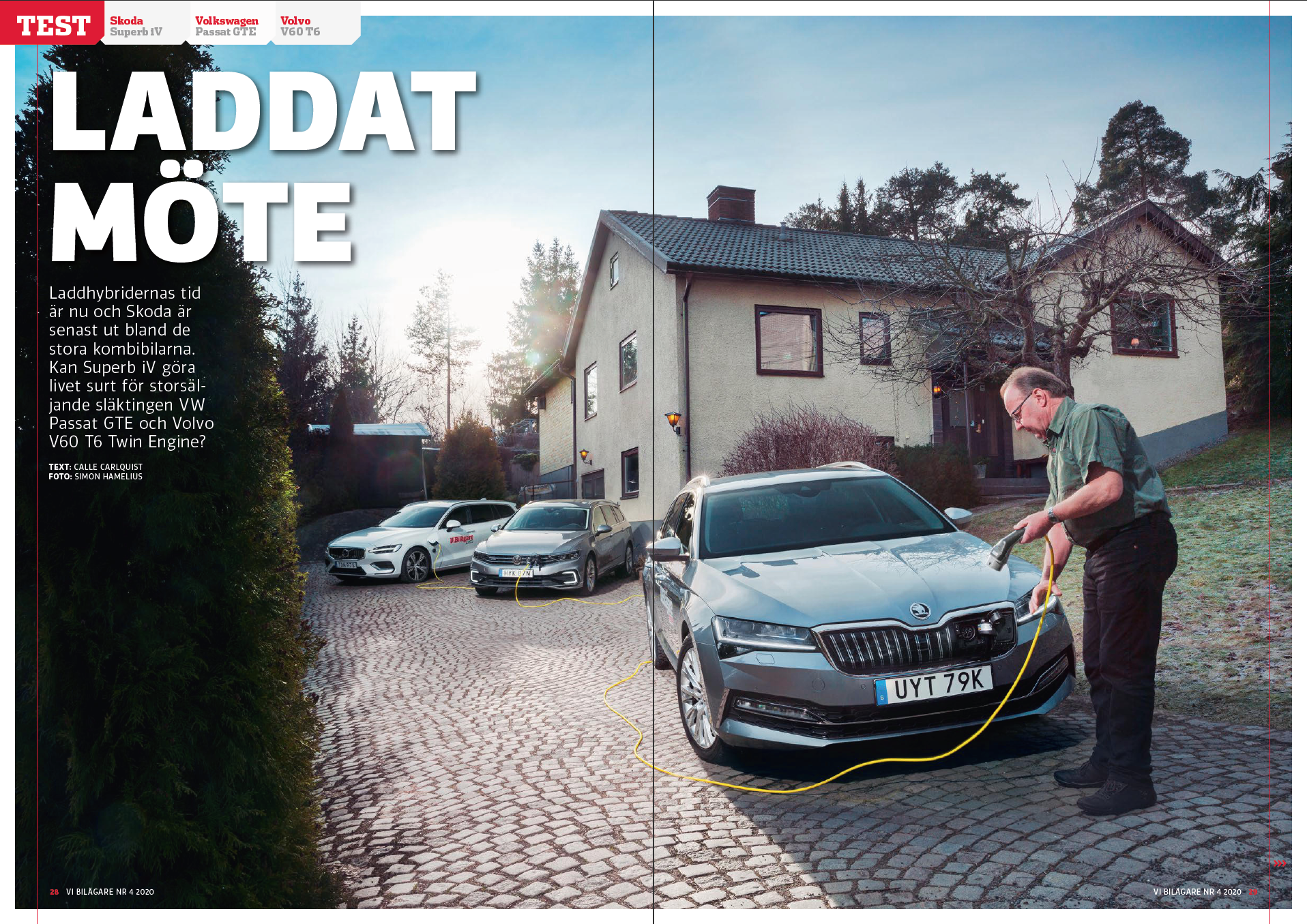 Vi Bilägare 2020/04 Biltest: Skoda Superb iV/Volkswagen Passat GTE/Volvo V60 T6