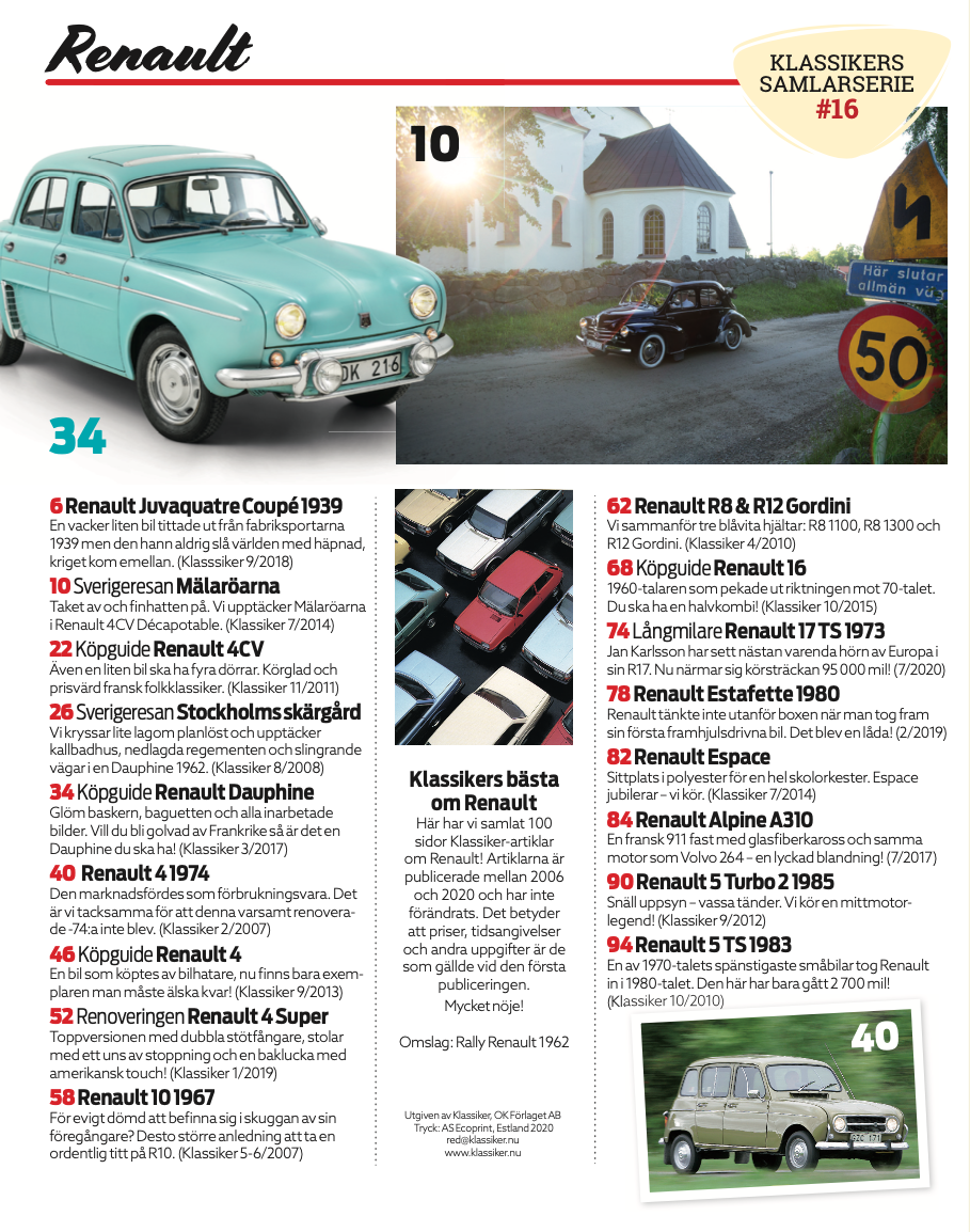 Renault - Klassikers samlarserie #16 - 2