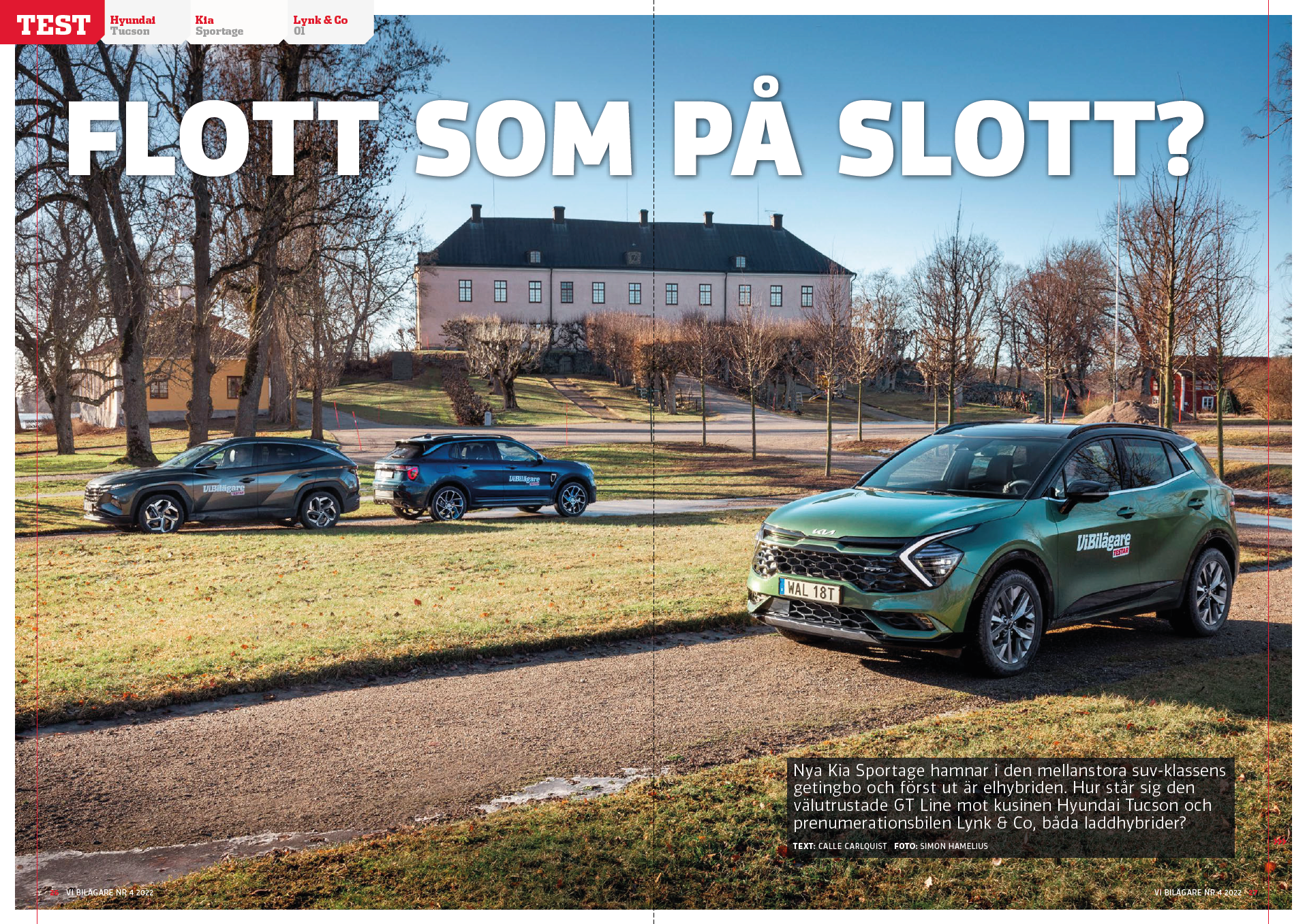 Vi Bilägare 2022/04 Biltest: Hyundai Tucson / Kia Sportage / Lynk & Co