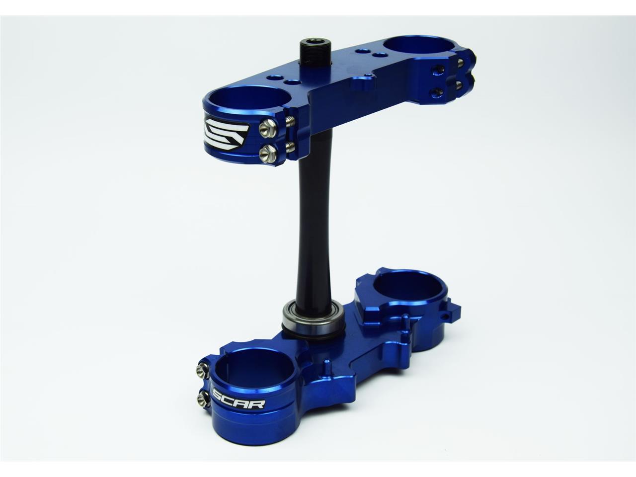 SCAR Triple Clamp Offset 25mm Blue Yamaha YZ125 15-21