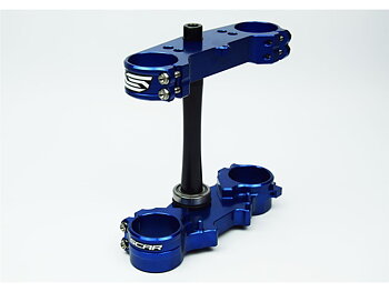 SCAR Triple Clamp Offset 25mm Blue Yamaha YZ125 15-21