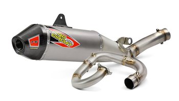 PRO CIRCUIT T-6 Stainless Steel Full Exhaust System Aluminum Slip-On/Carbon End Cap Yamaha YZ450F 18-19 