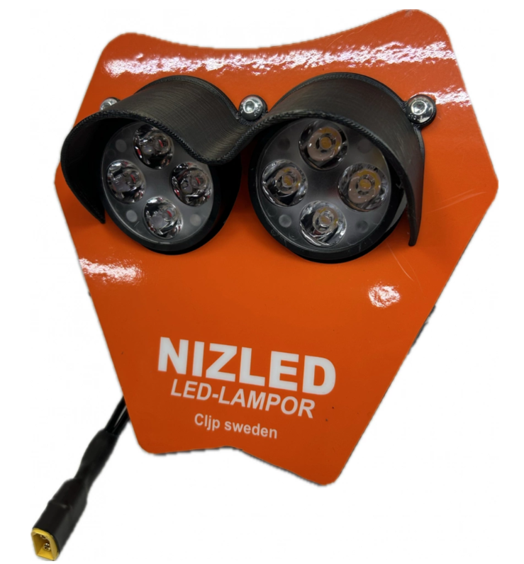 Dubbelljus 110w KTM 4-takt 2024-, orange dekal, kallvit 2xE40F NIZLED
