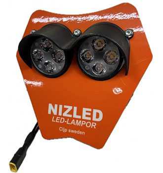 Dubbelljus 80w KTM 2-takt 2024-, orange dekal, kallvit 2xE40F NIZLED