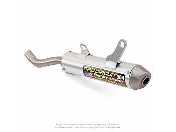 PRO CIRCUIT 304 Muffler Brushed Aluminum/Stainless Steel End Cap Kawasaki KX250 03-04
