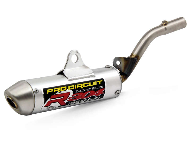 PRO CIRCUIT R-304 Euro Muffler Brushed Aluminum/Stainless Steel End Cap Kawasaki KX80-100 98-21