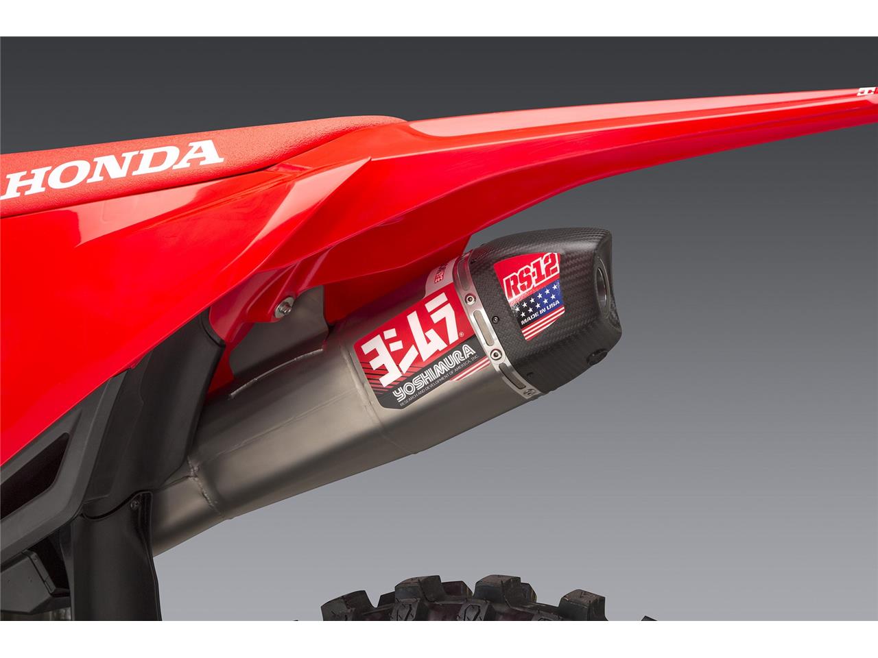 YOSHIMURA RS-12 Signature Series Full Exhaust System Stainless Steel/Alu Muffler/Carbon End Cap Honda CRF450R/RX 2021 SLUT HOS TILLVERKAREN - 3