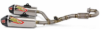 PRO CIRCUIT T-6 Dual Euro Full Exhaust System Stainless Steel/Titanium Muffler/Carbon End Cap Honda CRF450R/RX 19-20