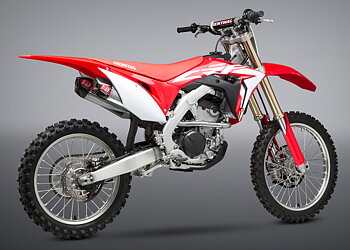 YOSHIMURA RS9- Full Exhaust System Stainless Steel/Stainless Dual Slip-on/Carbon End Cap Honda CRF250R 18-21