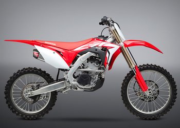 YOSHIMURA RS9- Full Exhaust System Stainless Steel/Stainless Dual Slip-on/Carbon End Cap Honda CRF250R 18-21