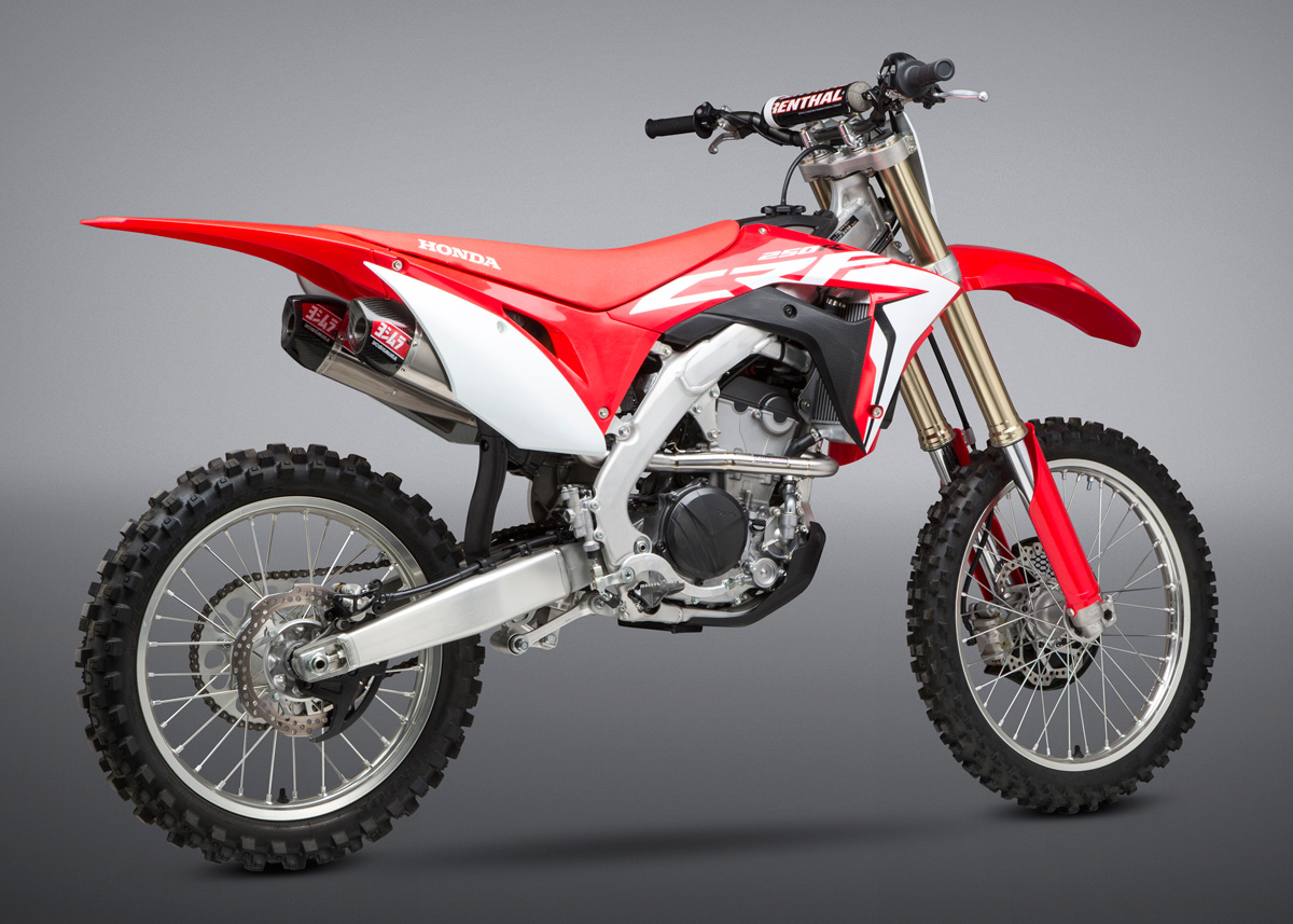 YOSHIMURA RS-9T Full Exhaust System Titanium/Dual Titanium Slip-on/Carbon End Cap Honda CRF250R 18-21