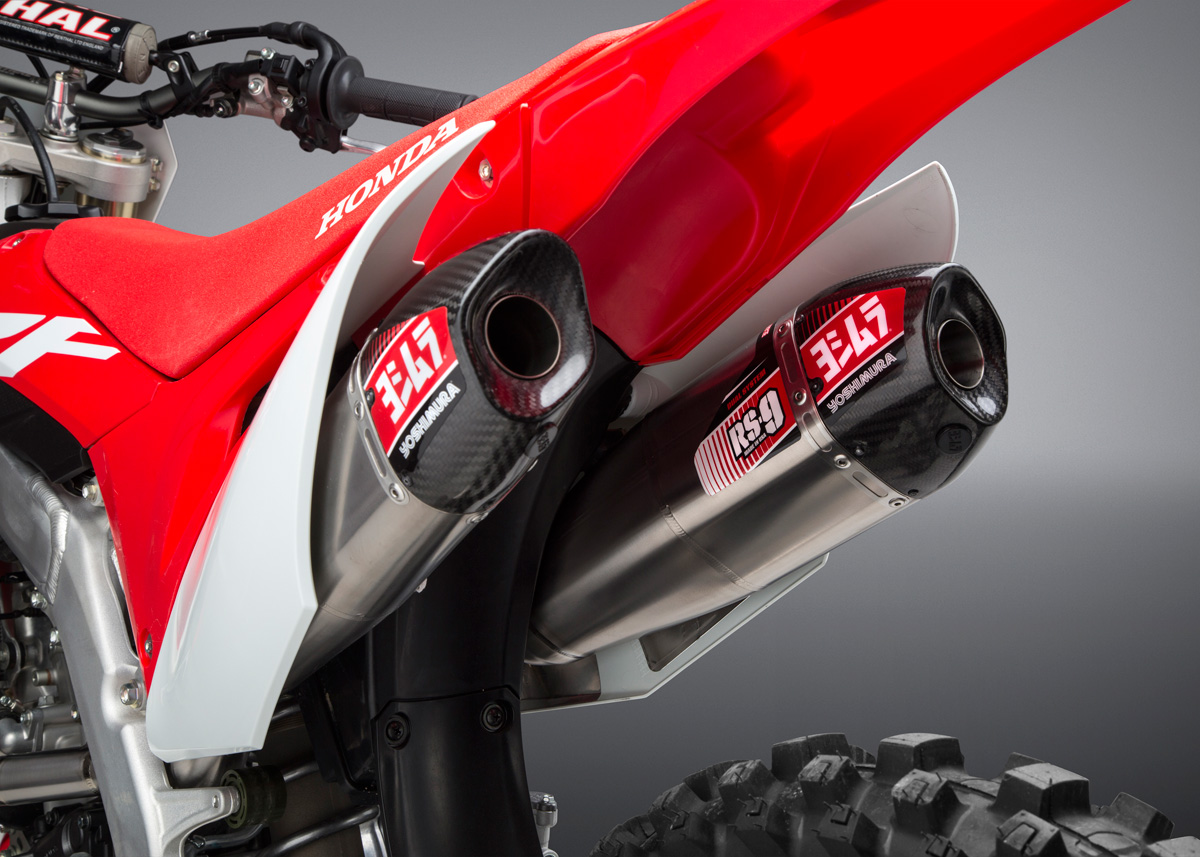 YOSHIMURA RS-9T Full Exhaust System Titanium/Dual Titanium Slip-on/Carbon End Cap Honda CRF250R 18-21 - 3