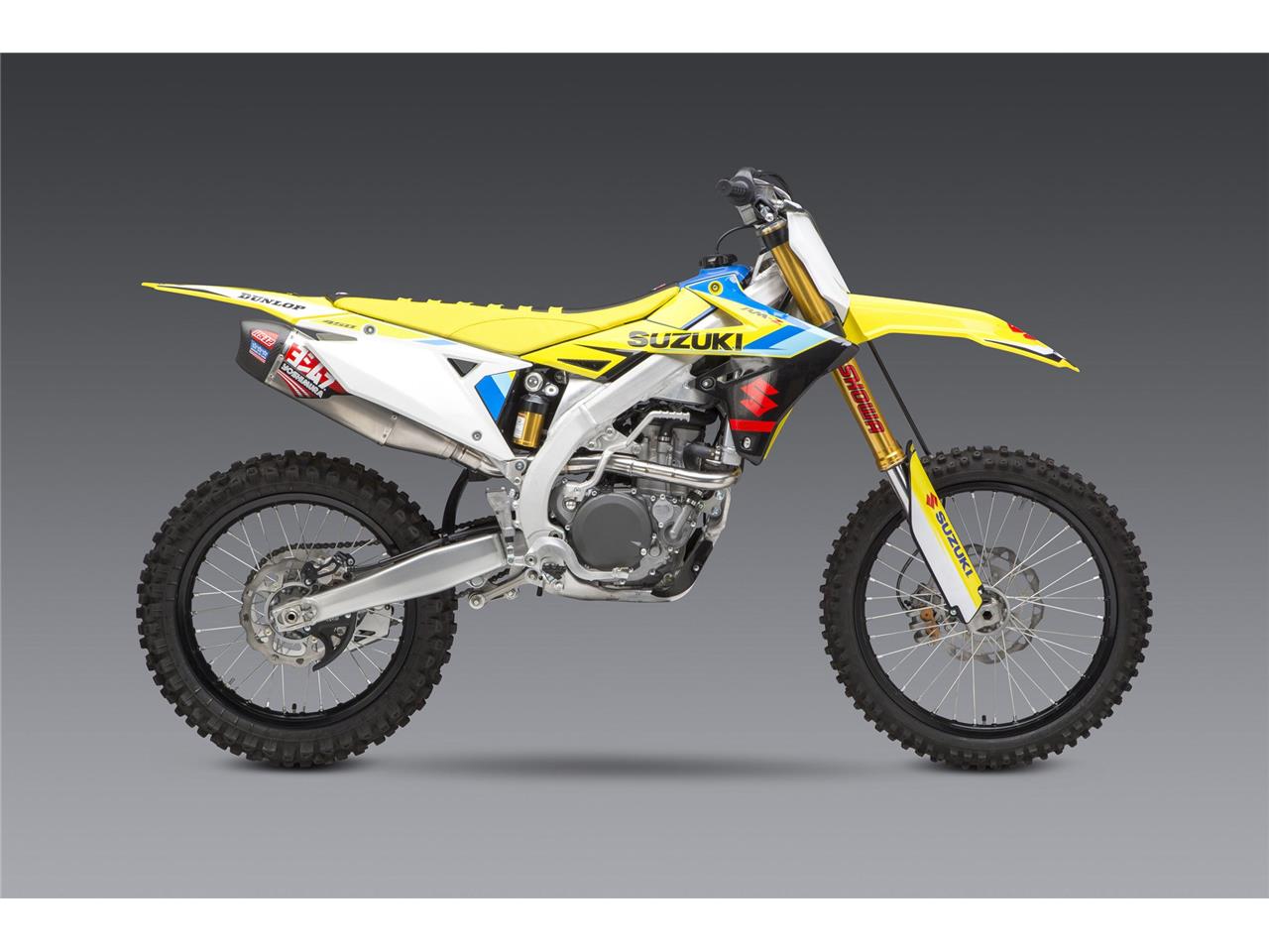 YOSHIMURA RS-12 Signature Series Full Exhaust System Stainless Steel/Alu Muffler/Carbon End Cap Suzuki RM-Z450 18-21