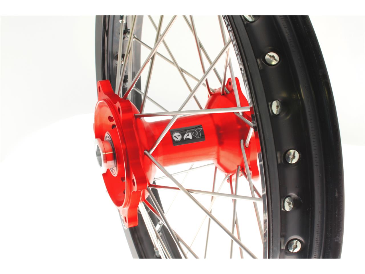 RFX Komplett Framhjul 21x1.60 Svart Fälg/Rött Nav Honda CRF-R - 3