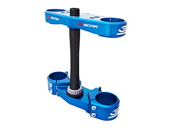SCAR Triple Clamp 25mm offset blue Yamaha YZ65/85