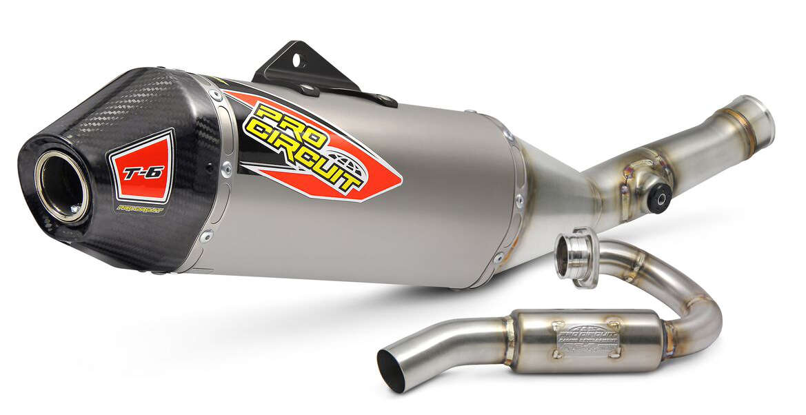 PRO CIRCUIT T-6 Euro Full Exhaust System Stainless Steel/Titanium Muffler Kawasaki KX450 19-21
