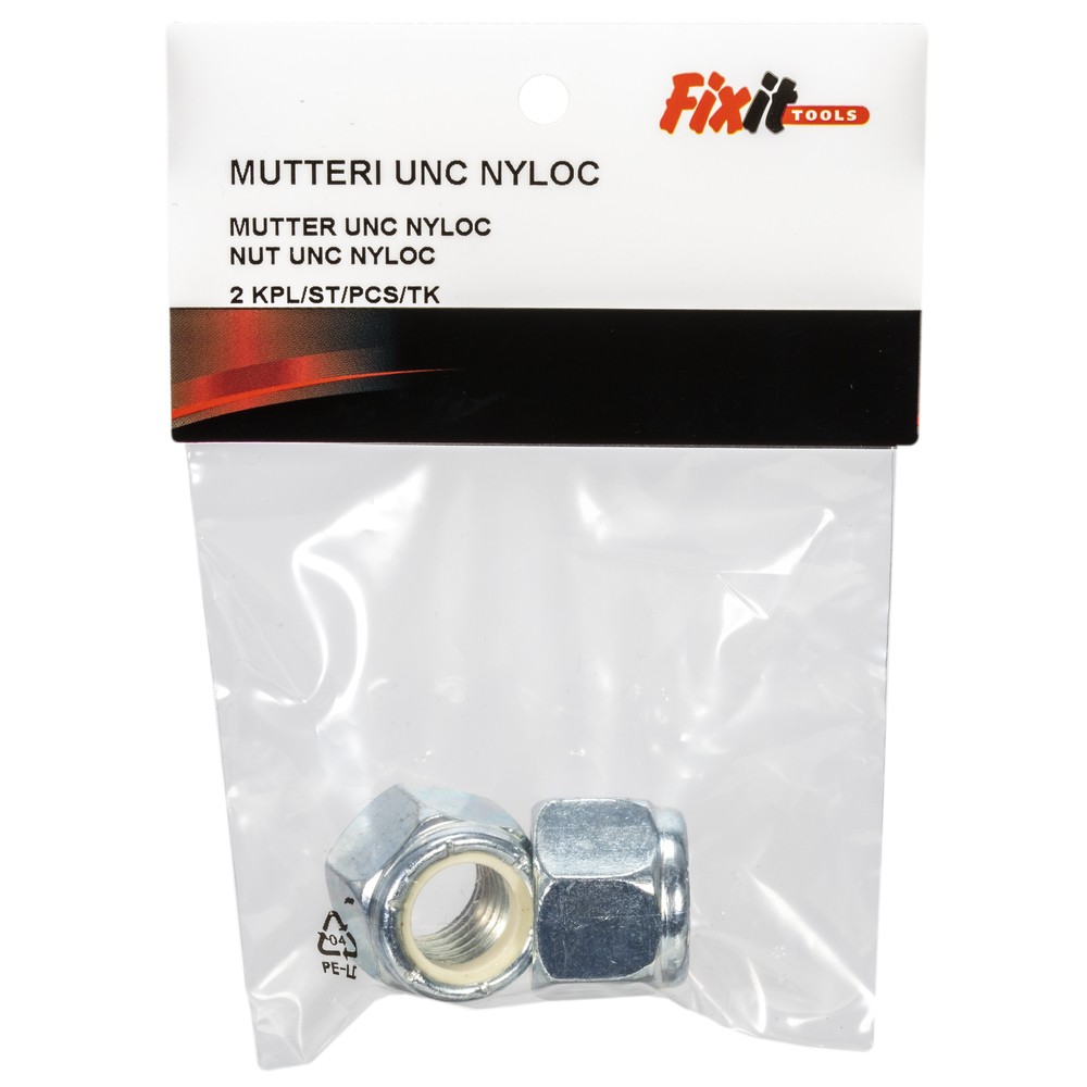 LÅSMUTTER UNC NYLOC 3/4" FÖRZINKAD 2ST