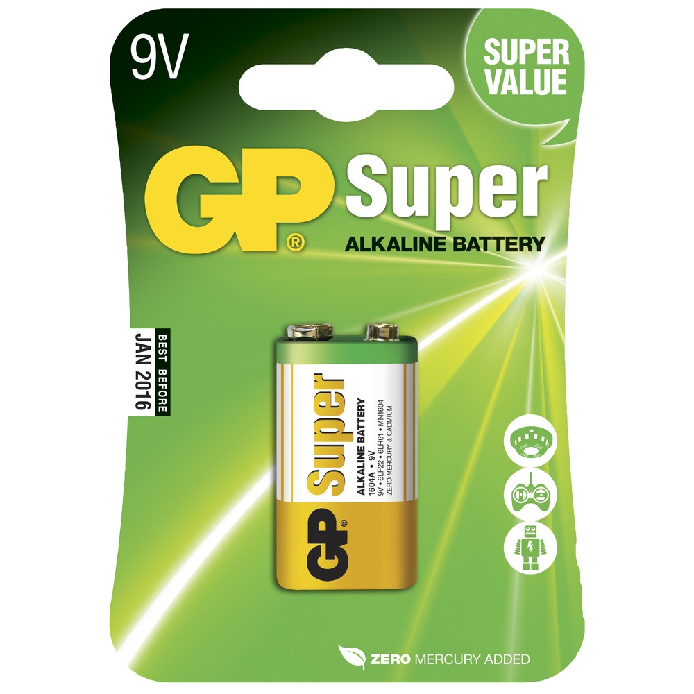 BATTERI 9V 6LF22 SUPER ALKALINE 1ST