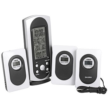 TERMOMETER INNE/UTE TRÅD 3-SENS SAUNA