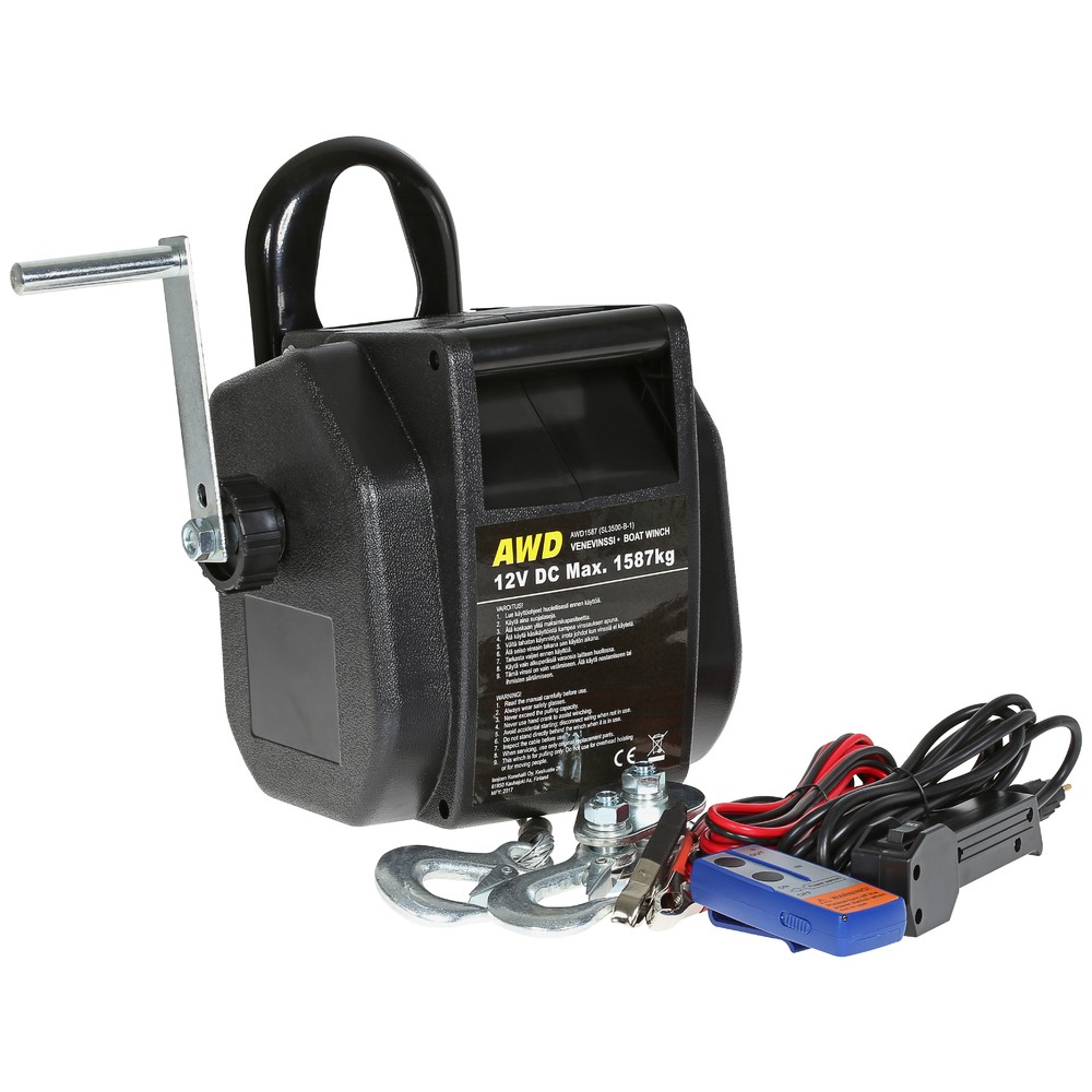 BÅTVINSCH 12V / 350W 1587KG FJÄRRKONTROLL