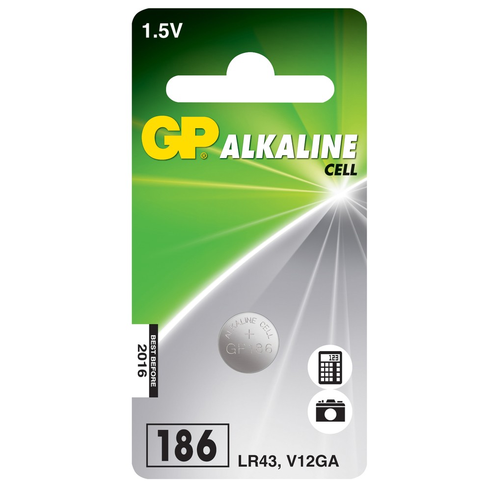 KNAPPCELLSBATTERI 1,5V LR43 ALKALINE 1ST