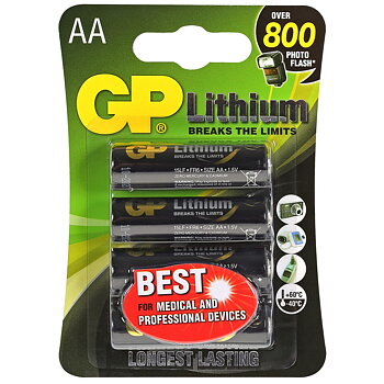 BATTERI 1,5V AA LITHIUM 4ST
