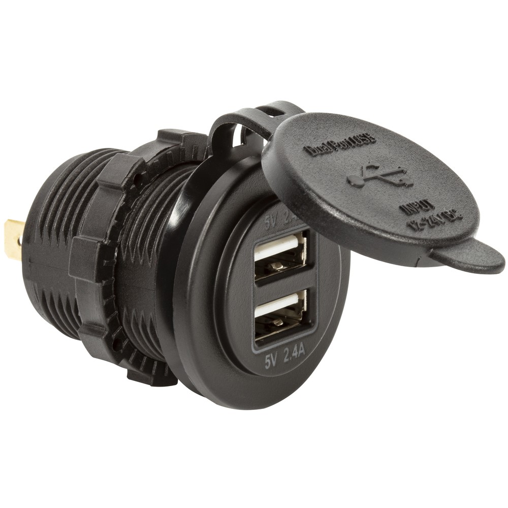USB-UTTAG 6-30V -> 5V-4.8A 2-PORT