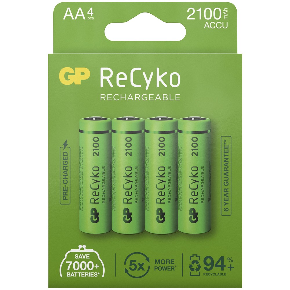 LADDNINGSBART BATTERI 1,2V AA 2100MAH RECYKO 4ST