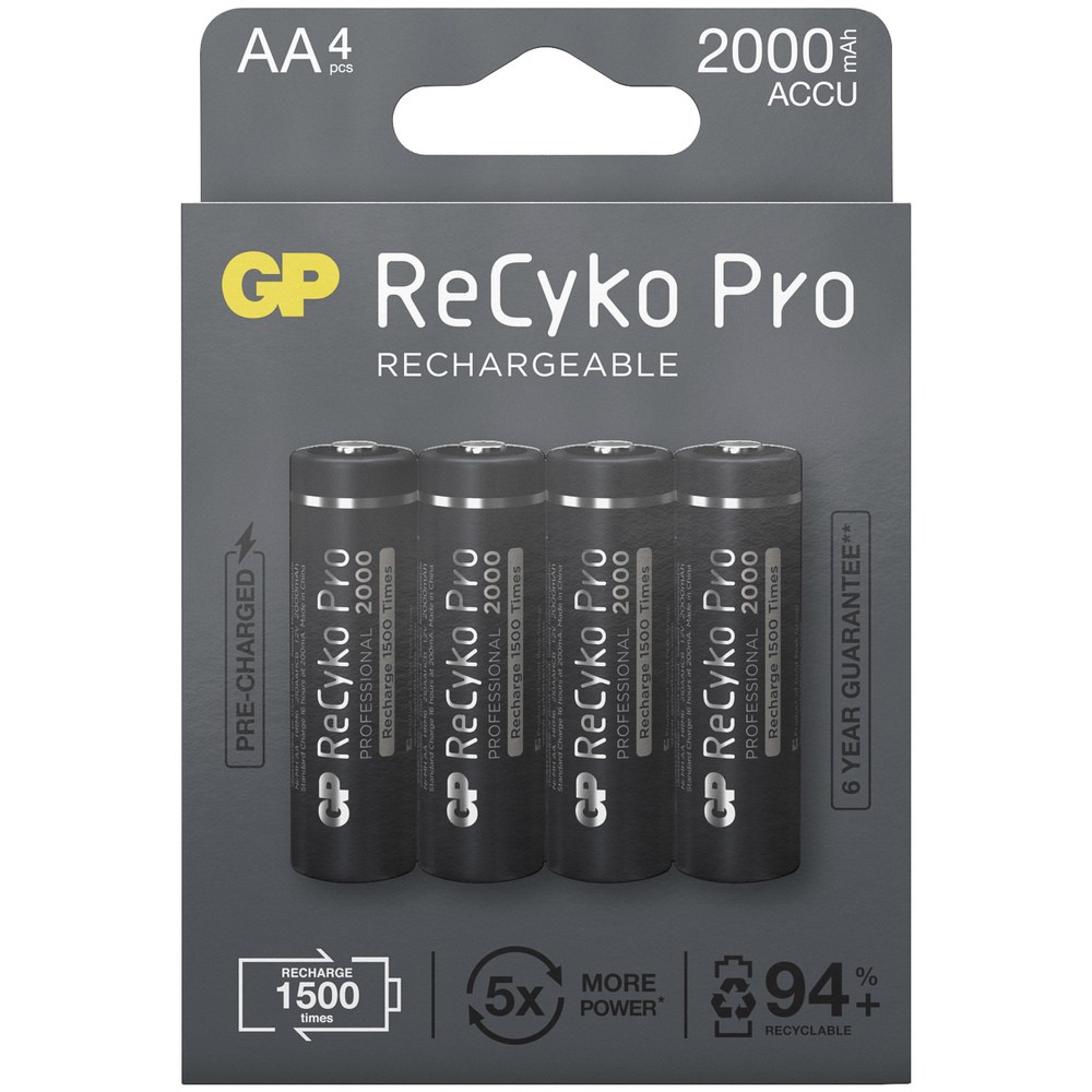 LADDNINGSBART BATTERI 1,2V AA 2000MAH RECYKO PRO 4