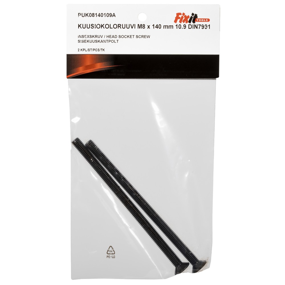 INSEXSKRUV M8X140 2ST FÖRSÄNKT 10.9 DIN7991